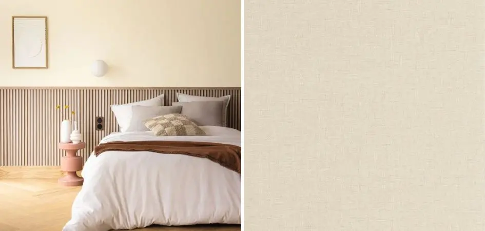 Tapeta w sypialni - Caselio LNI 103227577 Linen Edition 2 Uni Mat Vert Pale