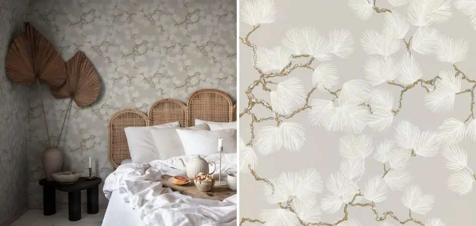 Tapeta w sypialni: Sandberg 804-21 Mons Klint Pine Gray