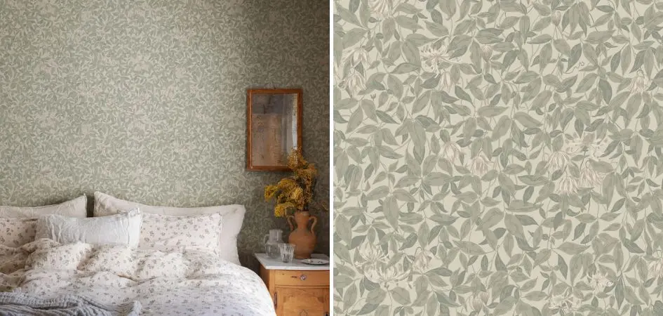 Sandberg 838-38 Kolonin Linnea Garden Green - tapeta do sypialni
