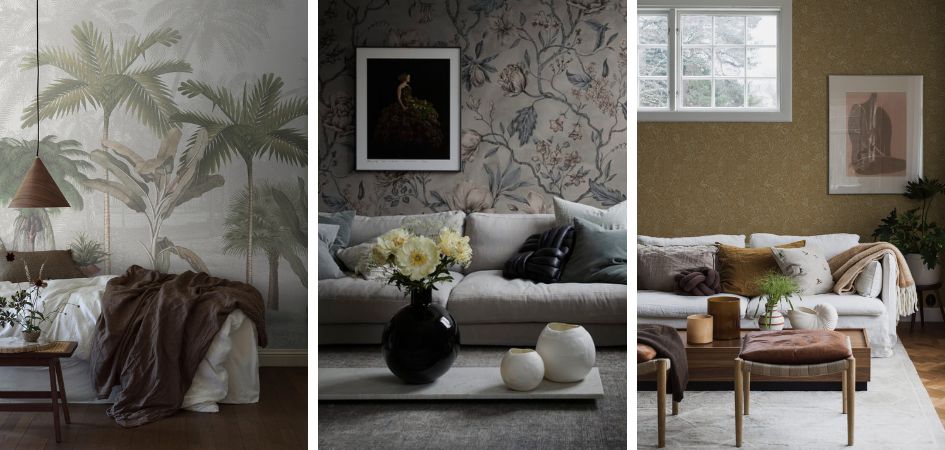 Salon z tapetą - inspiracje